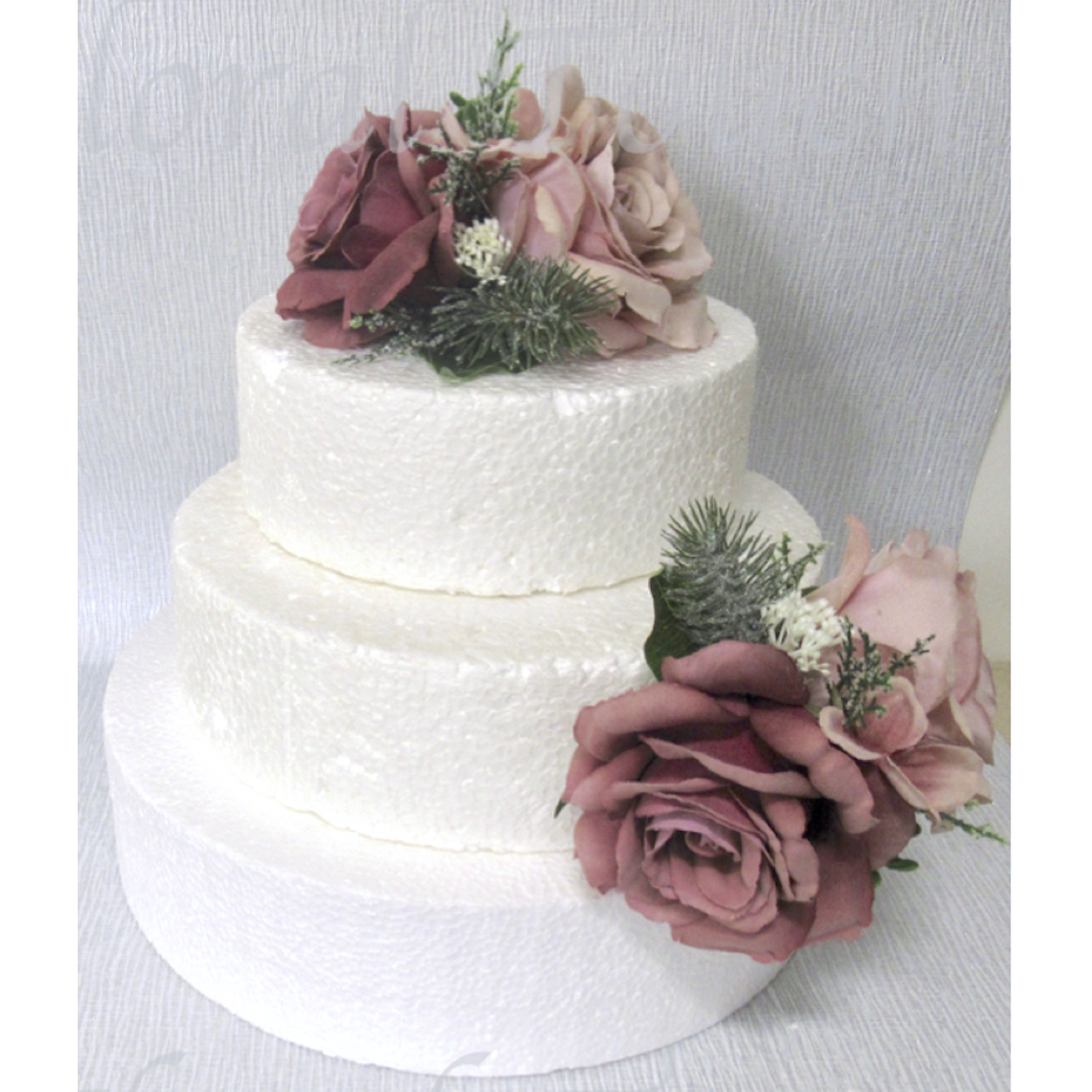 Dusky Pink & Dusky Wine Silk Rose Cake Flowers